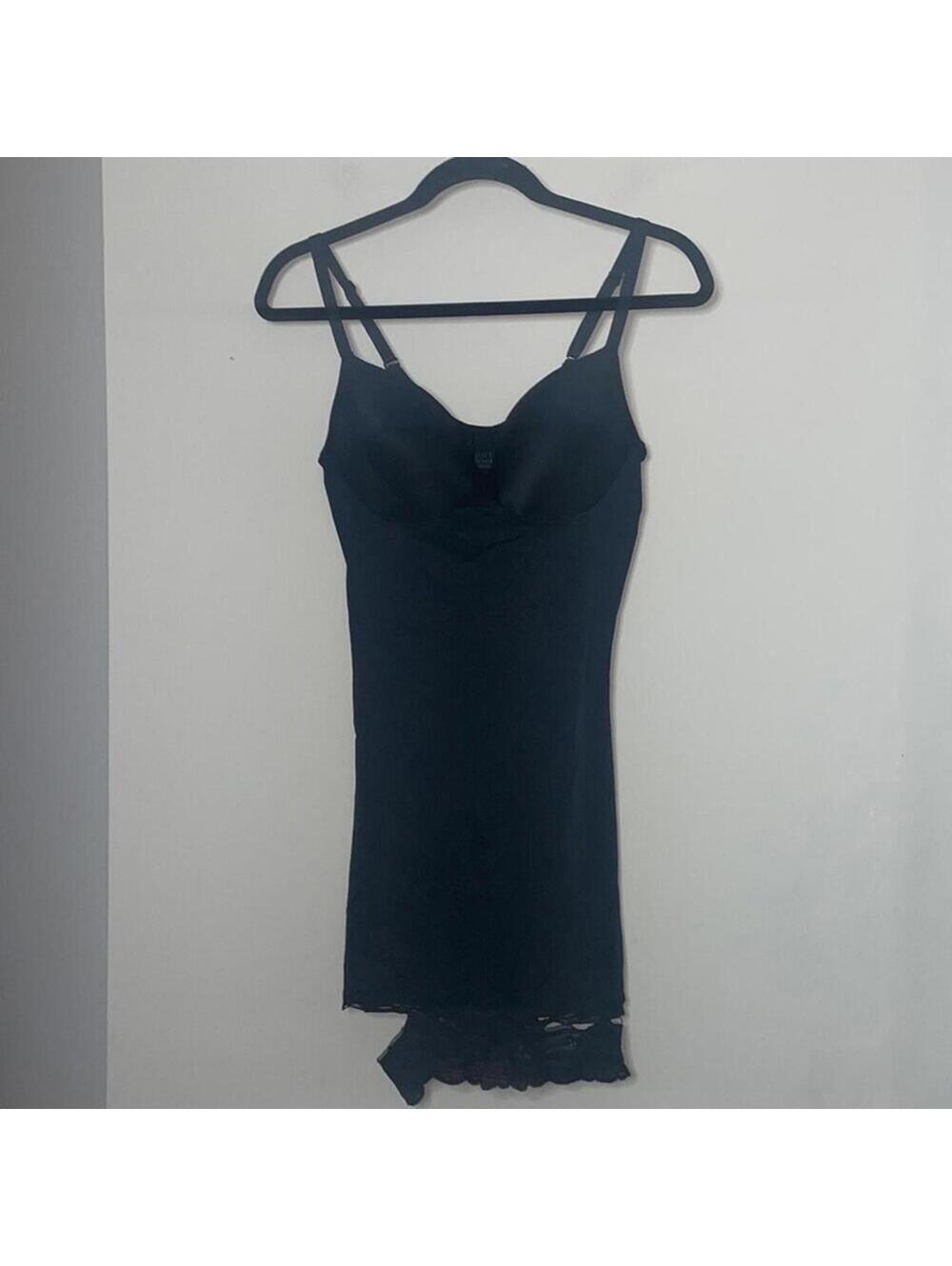 Spanx assets red hot label black bra spaghetti strap shape wear dress